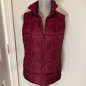 Lands End Women's Burgundy Puffer Vest - S